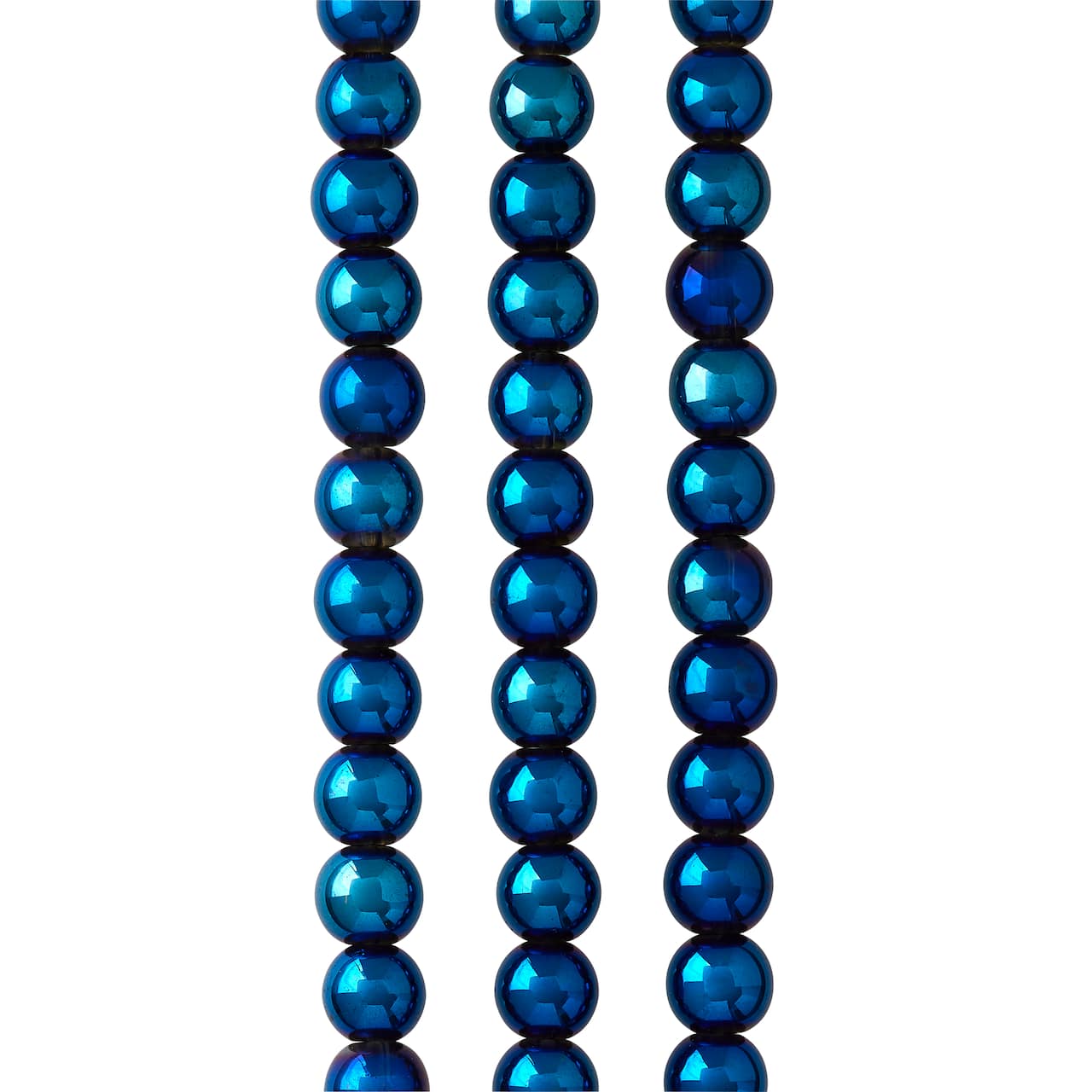 Iris Blue Round Glass Beads, 8mm by Bead Landing&#x2122;